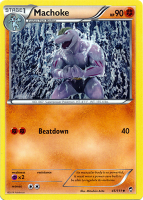 Pokemon Trading Card Game Machoke 45/111 Uncommon XY Furious Fists