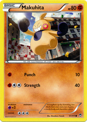 Pokemon Trading Card Game Makuhita 51/111 Common XY Furious Fists