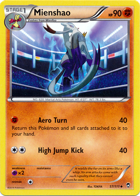 Pokemon Trading Card Game Mienshao 57/111 Uncommon XY Furious Fists
