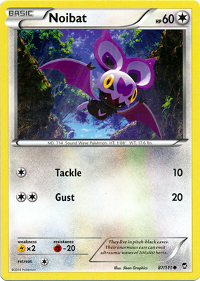 Pokemon Trading Card Game Noibat 87/111 Common XY Furious Fists