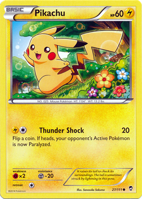 Pokemon Trading Card Game Pikachu 27/111 Common XY Furious Fists