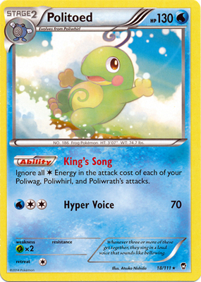 Pokemon Trading Card Game Politoed 18/111 Rare XY Furious Fists
