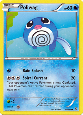 Pokemon Trading Card Game Poliwag 15/111 Common XY Furious Fists