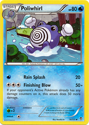 Pokemon Trading Card Game Poliwhirl 16/111 Uncommon XY Furious Fists