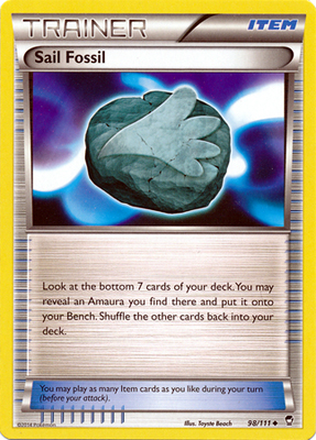 Pokemon Trading Card Game Sail Fossil 98/111 Uncommon XY Furious Fists