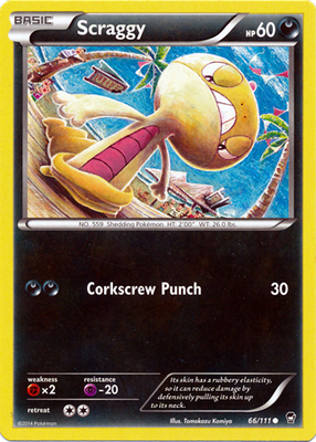 Pokemon Trading Card Game Scraggy 66/111 Common XY Furious Fists