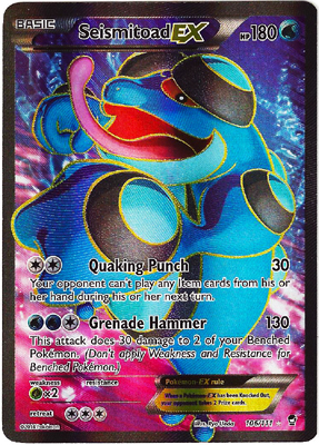 Pokemon Trading Card Game Seismitoad EX 106/111 Full Art Holo Rare XY Furious Fists