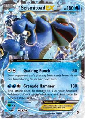 Pokemon Trading Card Game Seismitoad EX 20/111 Holo Rare XY Furious Fists