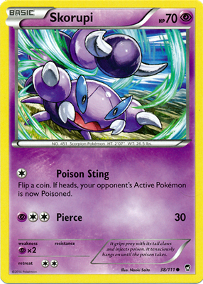 Pokemon Trading Card Game Skorupi 38/111 Common XY Furious Fists