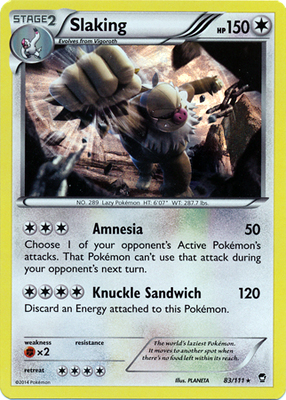 Pokemon Trading Card Game Slaking 83/111 Holo Rare XY Furious Fists