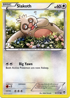 Pokemon Trading Card Game Slakoth 81/111 Common XY Furious Fists