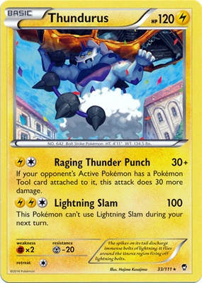 Pokemon Trading Card Game Thundurus 33/111 Rare XY Furious Fists