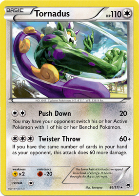 Pokemon Trading Card Game Tornadus 86/111 Rare XY Furious Fists