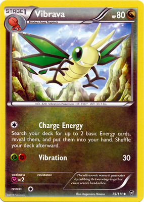 Pokemon Trading Card Game Vibrava 75/111 Uncommon XY Furious Fists