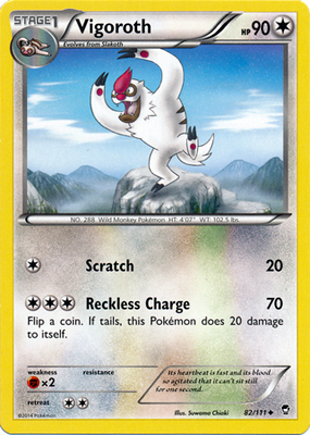 Pokemon Trading Card Game Vigoroth 82/111 Uncommon XY Furious Fists