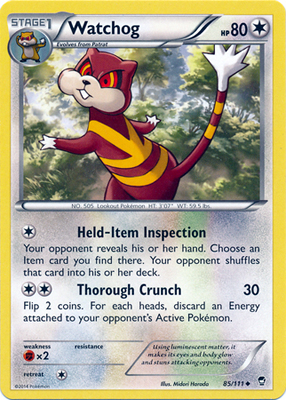 Pokemon Trading Card Game Watchog 85/111 Uncommon XY Furious Fists