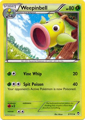 Pokemon Trading Card Game Weepinbell 2/111 Uncommon XY Furious Fists