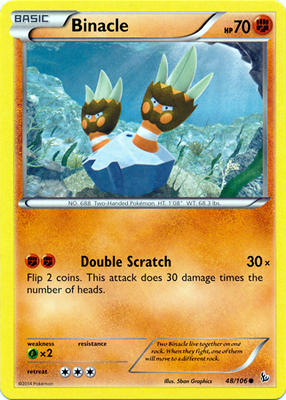 Pokemon Trading Card Game Binacle 48/106 Common XY Flashfire Pokemon