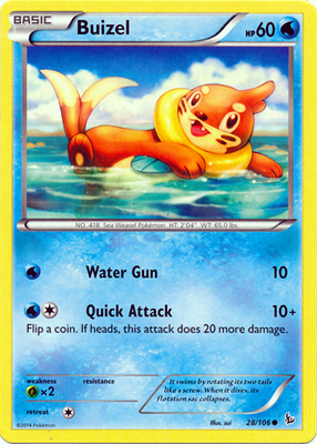 Pokemon Trading Card Game Buizel 28/106 Common XY Flashfire Pokemon