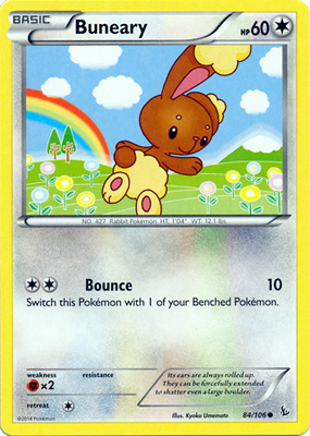 Pokemon Trading Card Game Buneary 84/106 Common XY Flashfire Pokemon