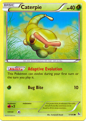 Pokemon Trading Card Game Caterpie 1/106 Common XY Flashfire Pokemon