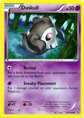 Pokemon Trading Card Game Duskull 38/106 Common XY Flashfire Pokemon