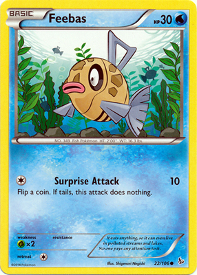 Pokemon Trading Card Game Feebas 22/106 Common XY Flashfire Pokemon