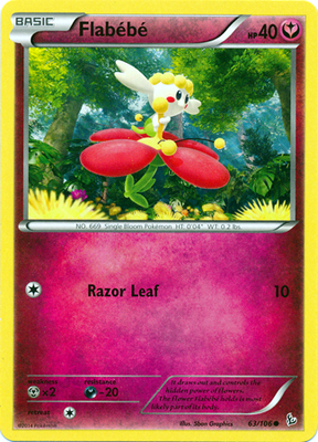 Pokemon Trading Card Game Flabebe 63/106 Common XY Flashfire Pokemon