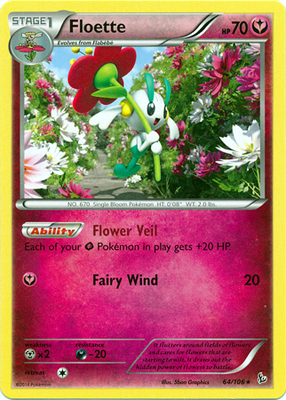 Pokemon Trading Card Game Floette 64/106 Rare XY Flashfire Pokemon