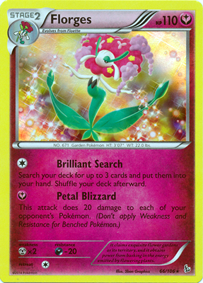 Pokemon Trading Card Game Florges 66/106 Holo Rare XY Flashfire Pokemon