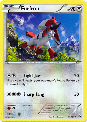 Pokemon Trading Card Game Furfrou 87/106 Uncommon XY Flashfire Pokemon
