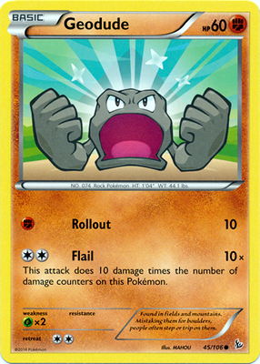 Pokemon Trading Card Game Geodude 45/106 Common XY Flashfire Pokemon