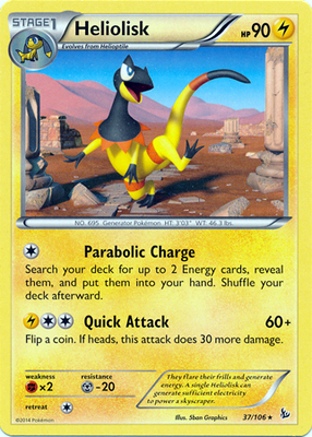 Pokemon Trading Card Game Heliolisk 37/106 Rare XY Flashfire Pokemon