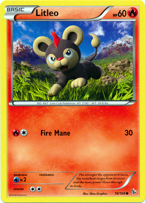 Pokemon Trading Card Game Litleo 19/106 Common XY Flashfire Pokemon