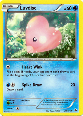 Pokemon Trading Card Game Luvdisc 27/106 Uncommon XY Flashfire Pokemon