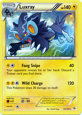 Pokemon Trading Card Game Luxray 34/106 Rare XY Flashfire Pokemon
