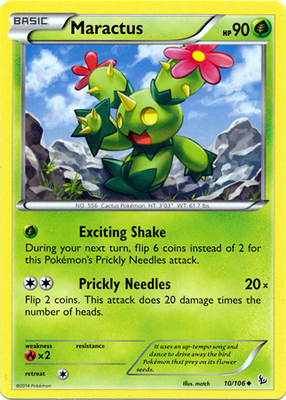 Pokemon Trading Card Game Maractus 10/106 Uncommon XY Flashfire Pokemon
