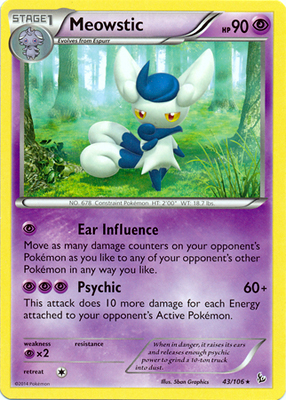 Pokemon Trading Card Game Meowstic 43/106 Rare XY Flashfire Pokemon