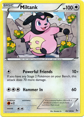 Pokemon Trading Card Game Miltank 83/106 Uncommon XY Flashfire Pokemon