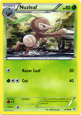 Pokemon Trading Card Game Nuzleaf 6/106 Uncommon XY Flashfire Pokemon