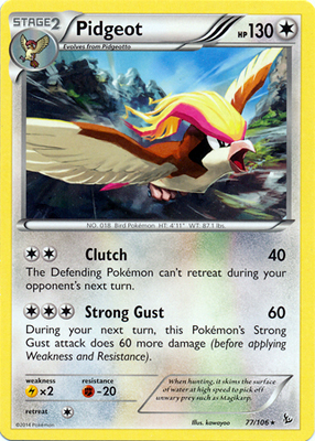 Pokemon Trading Card Game Pidgeot 77/106 Rare XY Flashfire Pokemon