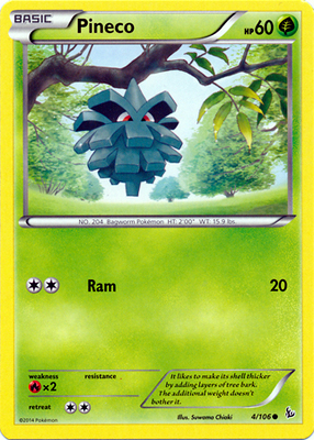 Pokemon Trading Card Game Pineco 4/106 Common XY Flashfire Pokemon