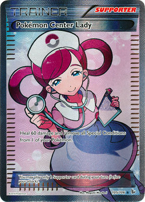 Pokemon Trading Card Game Pokemon Center Lady 105/106 Full Art Ultra Rare Holo XY Flashfire Pokemon