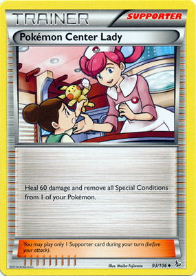 Pokemon Trading Card Game Pokemon Center Lady 93/106 Uncommon Trainer XY Flashfire Pokemon