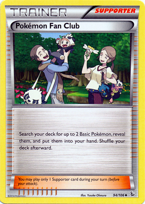 Pokemon Trading Card Game Pokemon Fan Club 94/106 Uncommon Trainer XY Flashfire Pokemon