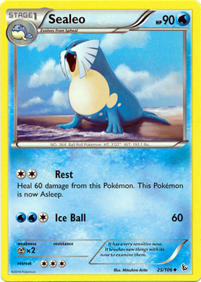 Pokemon Trading Card Game Sealeo 25/106 Uncommon XY Flashfire Pokemon