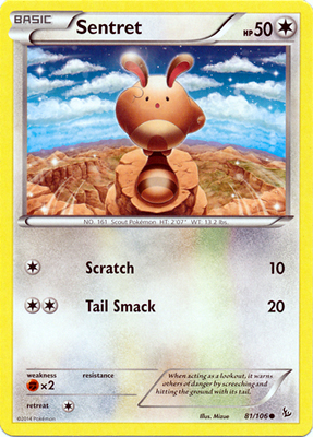 Pokemon Trading Card Game Sentret 81/106 Common XY Flashfire Pokemon