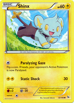 Pokemon Trading Card Game Shinx 32/106 Common XY Flashfire Pokemon