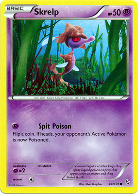 Pokemon Trading Card Game Skrelp 44/106 Common XY Flashfire Pokemon