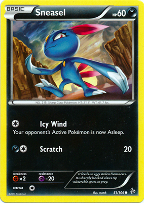 Pokemon Trading Card Game Sneasel 51/106 Common XY Flashfire Pokemon